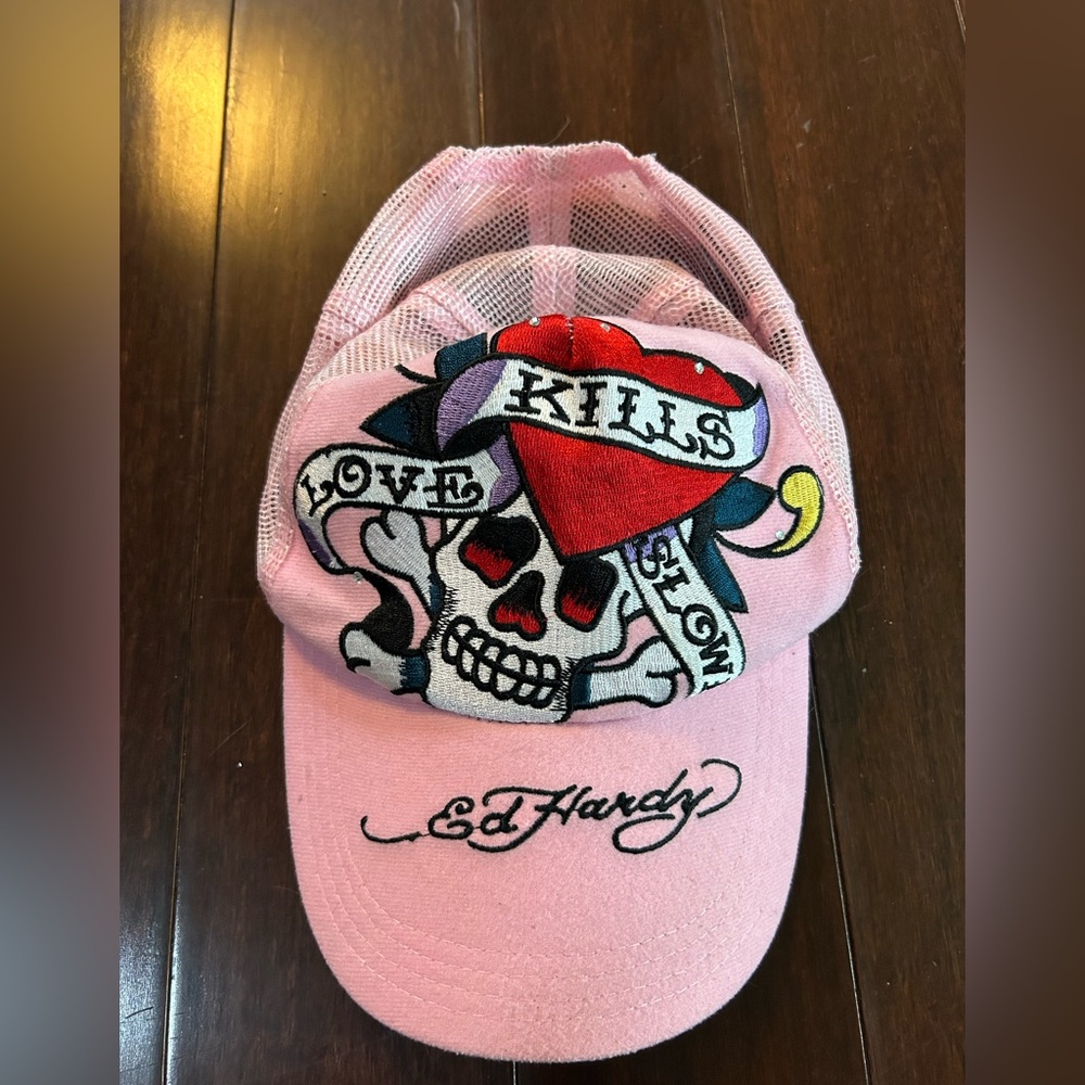 Pink Ed Hardy hat